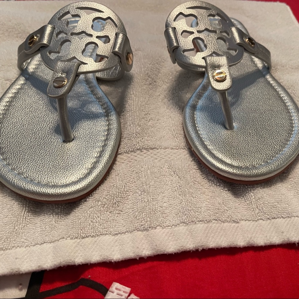 Silver Tory miller sandals